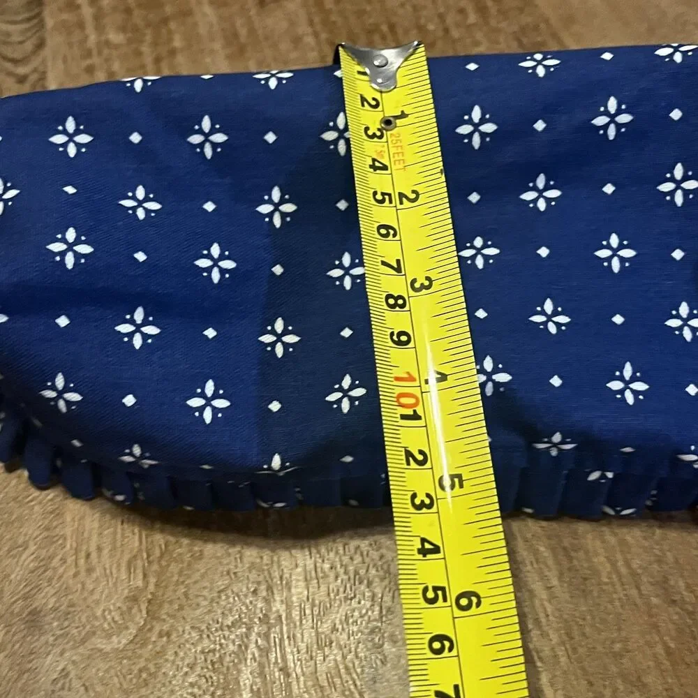 LONGABERGER Heritage Blue UP Ruffle BASKET LINERS Two Size Set